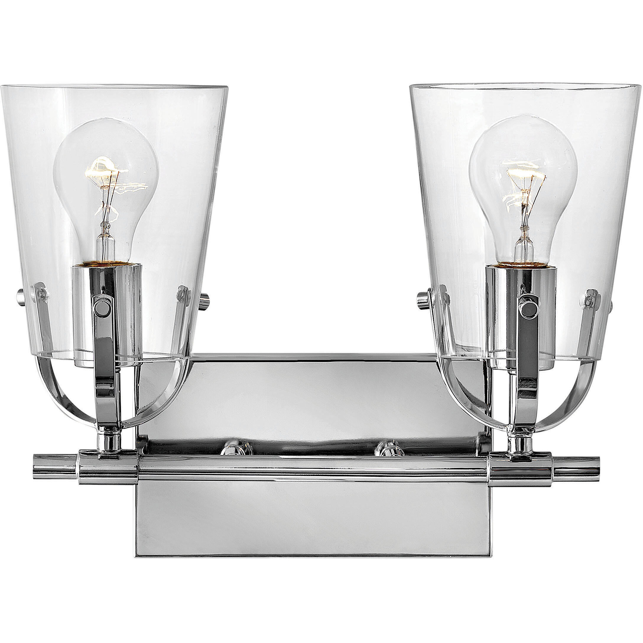 Foster 2 Light 13.75 inch Chrome Vanity Light Wall Light in Clear