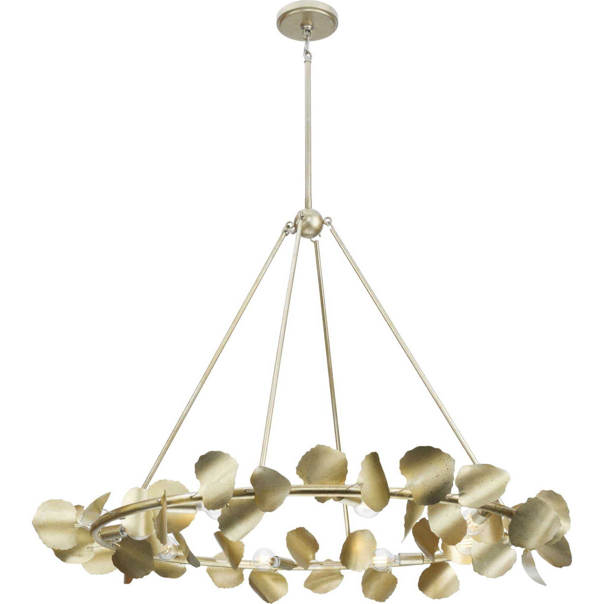 Laurel 8 Light 38 inch Gilded Silver Chandelier Ceiling Light, Design Series