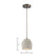 Urban Form 1 Light 5 inch Gray with Black Nickel Mini Pendant Ceiling Light
