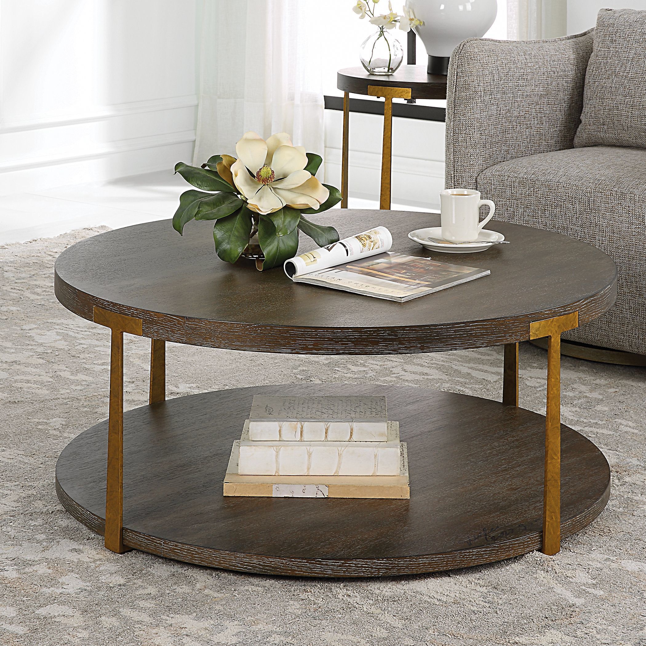Palisade 40 X 17 inch Coffee and Antique Gold Coffee Table