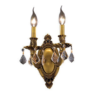 Rosalia 2 Light 9 inch French Gold Wall Sconce Wall Light in Clear, Royal Cut