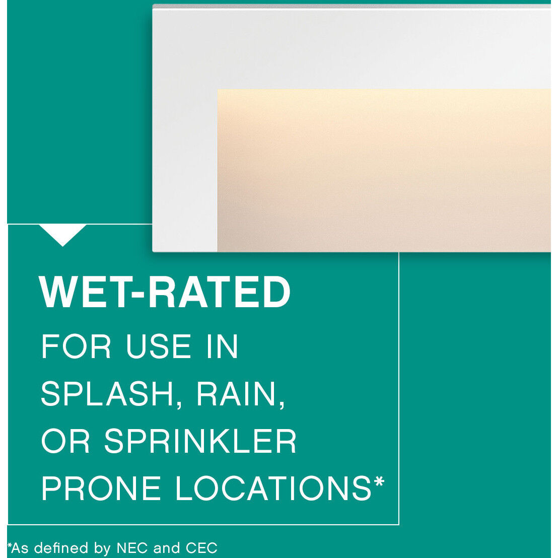 Taper 12v 2.50 watt Satin White Landscape Deck Sconce, Horizontal