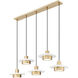 Ludo LED 51.5 inch Matte White and Modern Gold Linear Chandelier Ceiling Light