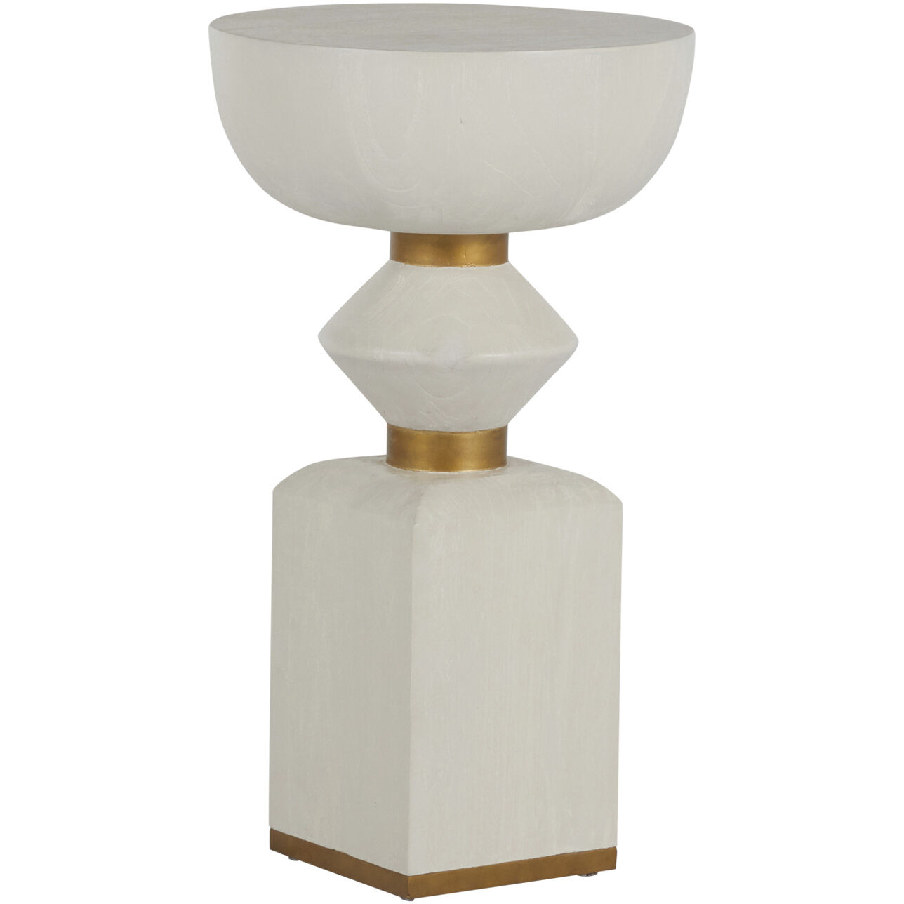 Norris Occasional Table in Cerused White / Stained Gold