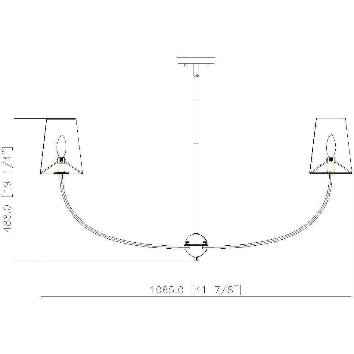 Shannon 6 Light 42 inch Rubbed Brass Chandelier Ceiling Light
