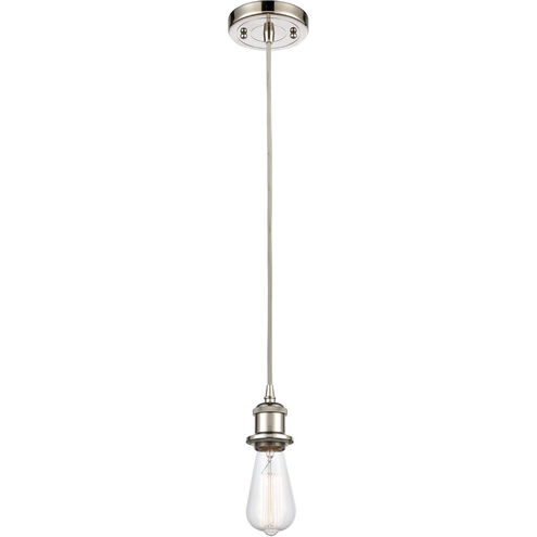 Ballston Bare Bulb 1 Light 5 inch Polished Nickel Mini Pendant Ceiling Light, Ballston