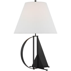 Thomas O'Brien Auxerre 31.5 inch 15.00 watt Aged Iron Blacksmith Table Lamp Portable Light, Large