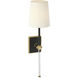 Julie Neill Lucia LED 5.5 inch Matte Black and Crystal Cordless Sconce Wall Light