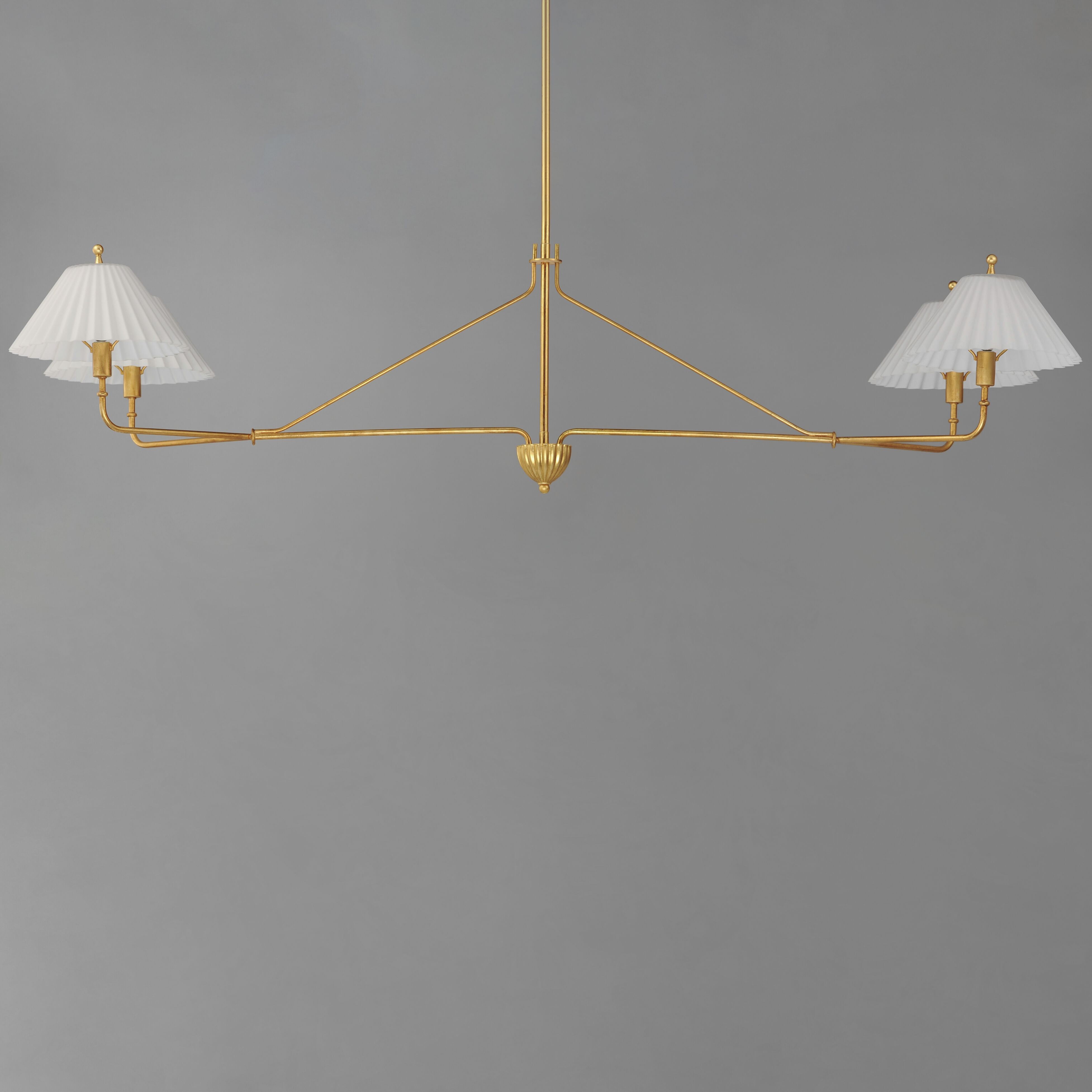 Kismet 4 Light 60.25 inch Gold Leaf Linear Pendant Ceiling Light