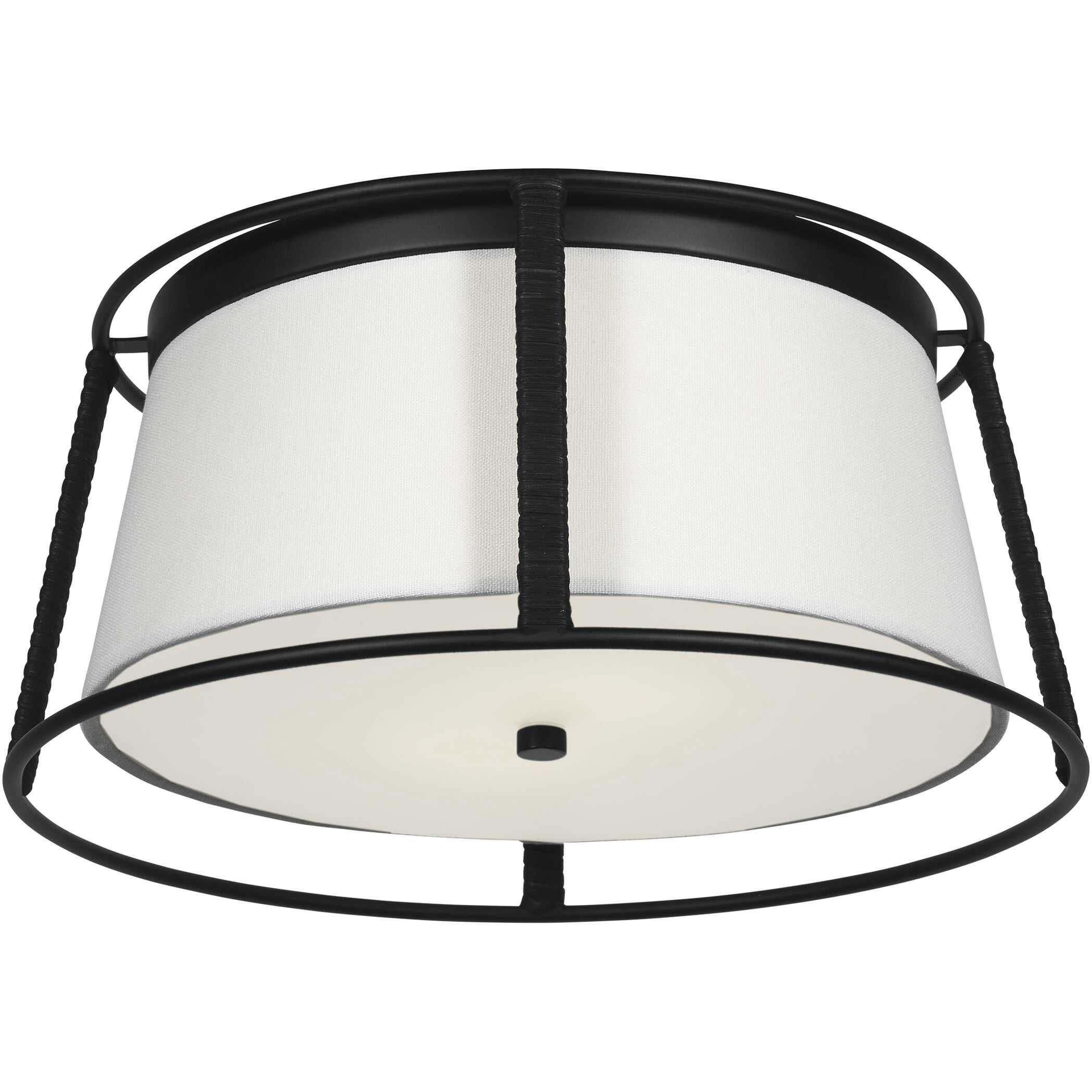 Drew & Jonathan Cortes 2 Light 13.5 inch Midnight Black Flush Mount Ceiling Light, Medium