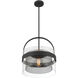 Ravik 1 Light 15.5 inch Dark Matte Black Convertible Pendant/Semi-Flush Mount Ceiling Light