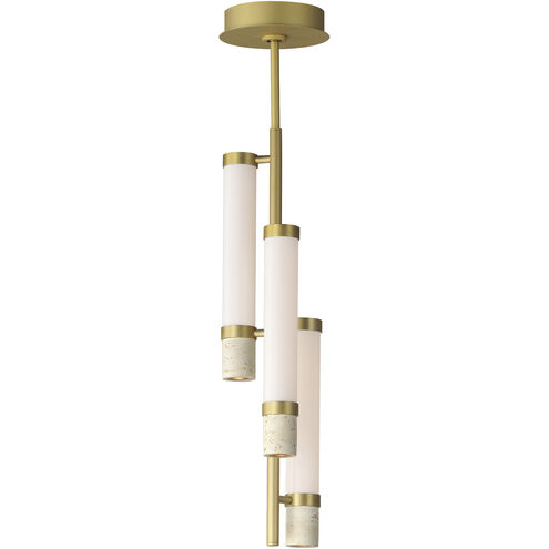 Travertine LED 7.75 inch Travertine and Gold Multi-Light Pendant Ceiling Light