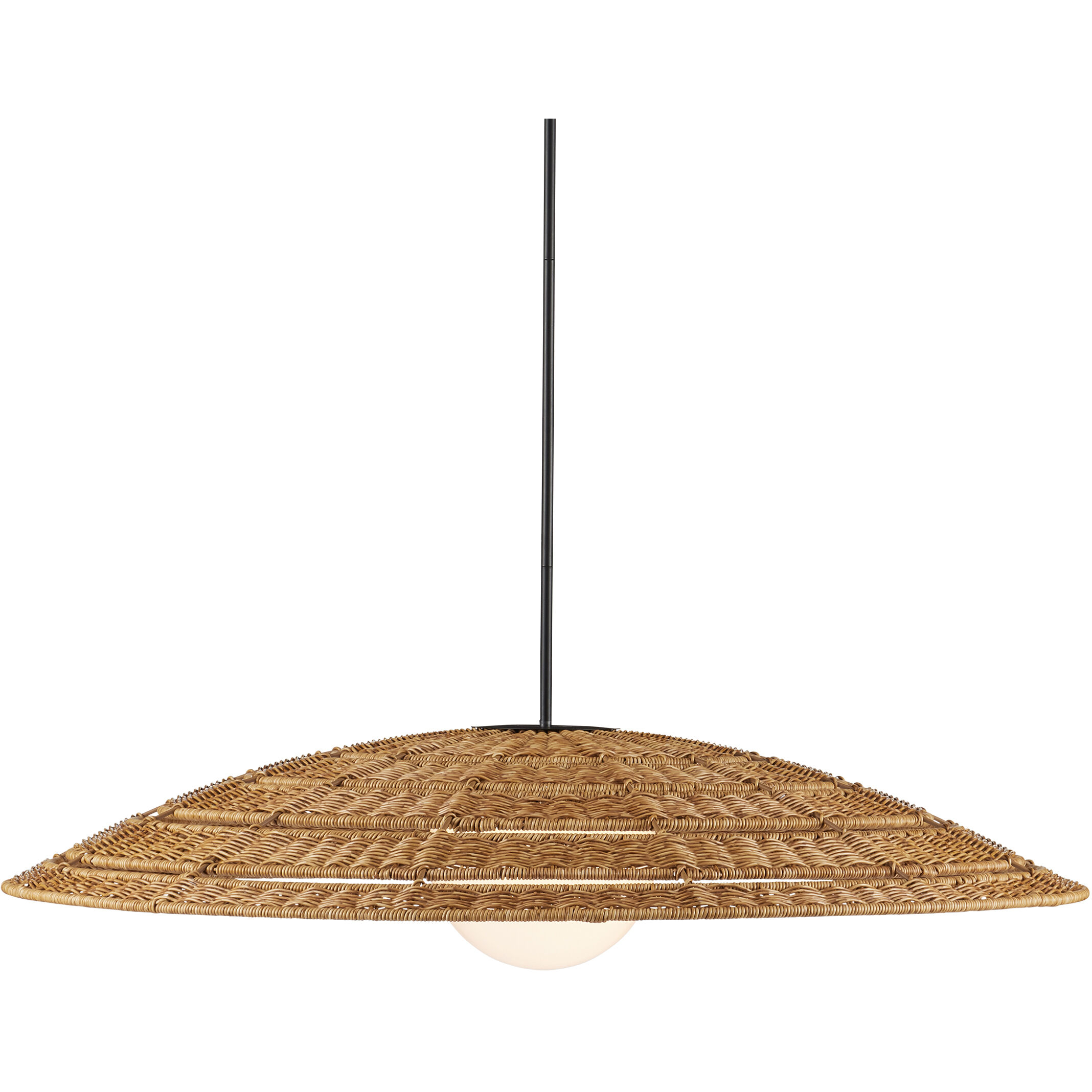 Barbary 1 Light 42 inch Natural/Black/Frosted White Outdoor Pendant, Large