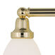 Classic 3 Light 23.75 inch Polished Brass Bath Vanity Wall Light