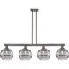 Arcadia Rochester Island Light Ceiling Light in Oil Rubbed Bronze, Light Smoke Glass