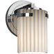 Limoges Wall Sconce Wall Light in Polished Chrome, Pleats, Incandescent