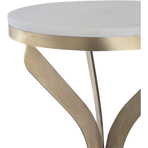 Rowe 23 X 12 inch Aged Brass and White Accent Table