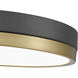 Algar LED 16 inch Matte Black and Modern Gold Flush Mount Ceiling Light