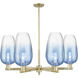 Brookhaven Flute 6 Light 23.88 inch Antique Brass Chandelier Ceiling Light in Sapphire Blue Glass
