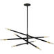 Wand 8 Light 50 inch Matte Black with Aged Brass Chandelier Ceiling Light in Matte Black and Aged Brass