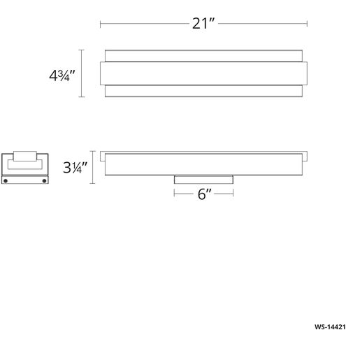 Posh 1 Light 21 inch Brushed Nickel Bath Vanity Light Wall Light