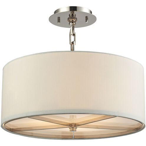 Selma 3 Light 17 inch Polished Nickel Semi Flush Mount Ceiling Light