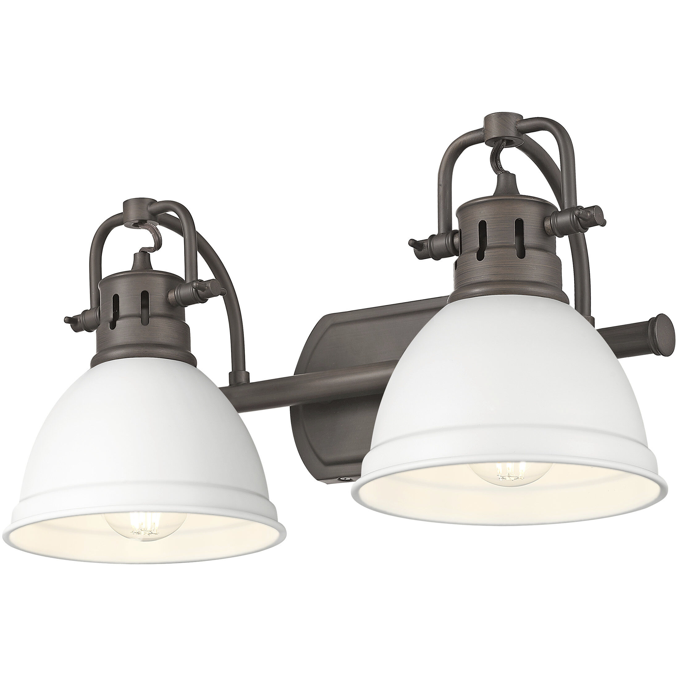 Yep Duncan Vanity Wall Light in Rubbed Bronze, Matte White