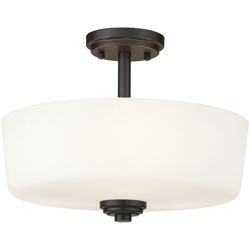 Arlington 3 Light 14.75 inch Bronze Semi Flush Mount Ceiling Light