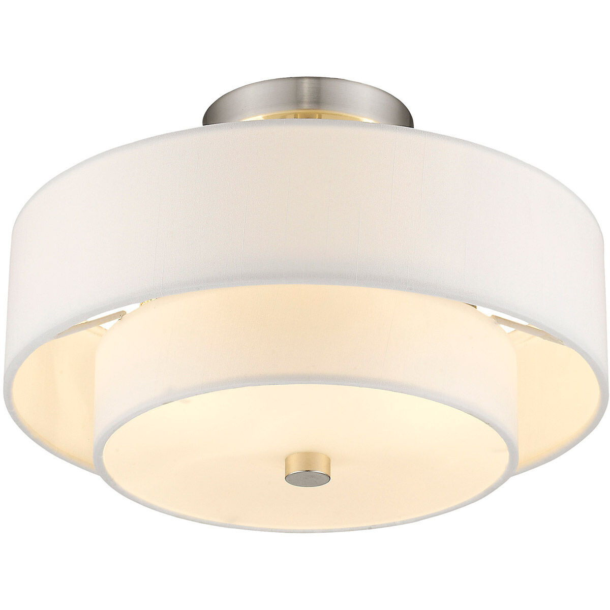 Claremont 2 Light 13 inch Brushed Nickel Semi-Flush Mount Ceiling Light