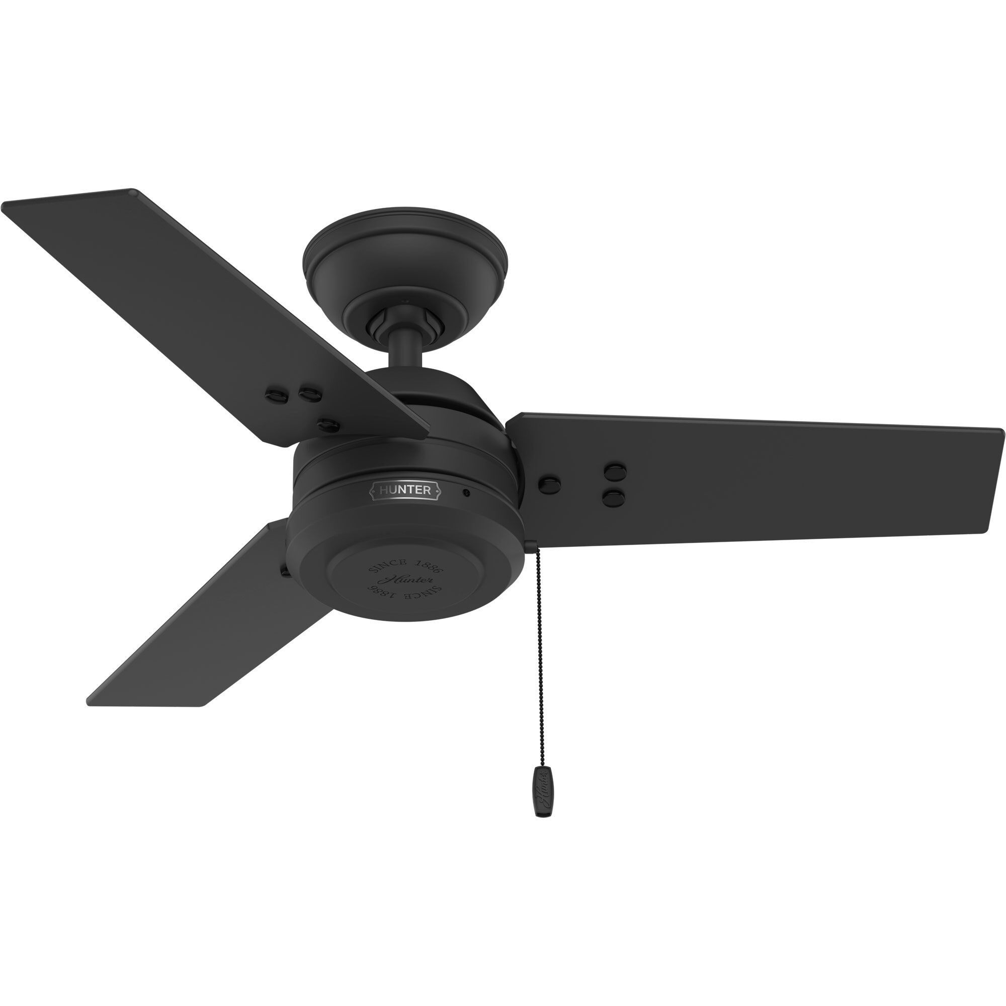 Cassius 36 inch Matte Black with Matte Black/Dark Gray Oak Blades Outdoor Ceiling Fan