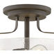 Harper 3 Light 14.5 inch Oil Rubbed Bronze Indoor Semi-Flush Mount Ceiling Light in Clear Seedy