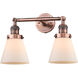 Franklin Restoration Small Cone LED 6 inch Antique Copper Bath Vanity Light Wall Light in Matte White Glass, Franklin Restoration