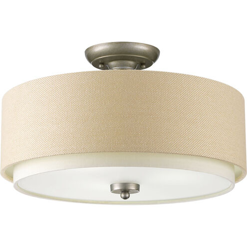 Ashbury 3 Light 16 inch Silver Ridge Semi-Flush Mount Ceiling Light