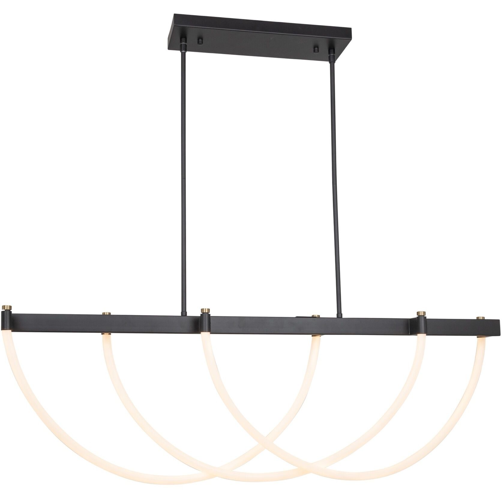 Cascata LED 45 inch Black and Brushed Brass Island Light Ceiling Light