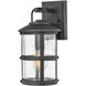 Estate Series Lakehouse LED 15 inch Black Outdoor Wall Mount Lantern, Small