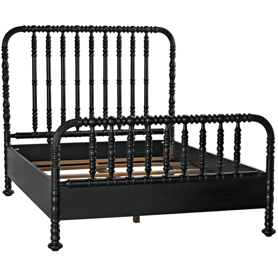 Bachelor Hand Rubbed Black Bed, Queen