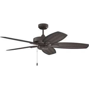 Retreat 52 inch Brown with Woven Outdoor Brown Blades Indoor/Outdoor Ceiling Fan