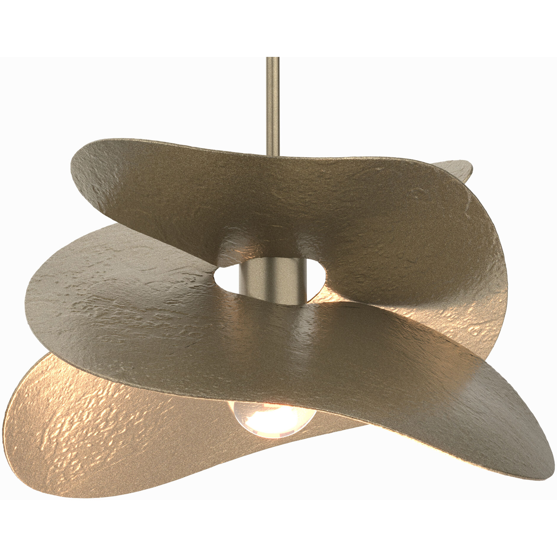 Hibiscus 1 Light 15.4 inch Soft Gold Mini Pendant Ceiling Light, Small