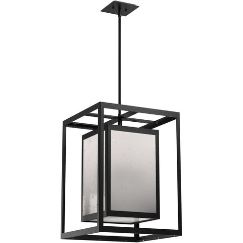 Outdoor Sconce LED 16 inch Textured Black Outdoor Pendant, Double Box