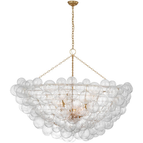 Julie Neill Talia LED 65.75 inch Gild and Clear Swirled Glass Chandelier Ceiling Light