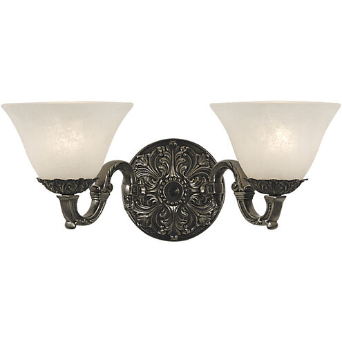 Napoleonic 2 Light 17 inch Antique Silver with Amber Marble Glass Shade Sconce Wall Light
