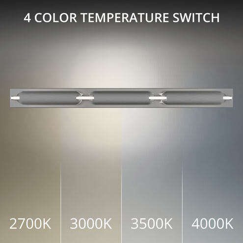 Spectacle LED 34.38 inch Brushed Nickel Bath Vanity & Wall Light in 2700K, dweLED