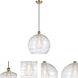 Ballston Deco Swirl 1 Light 14 inch Antique Brass Pendant Ceiling Light