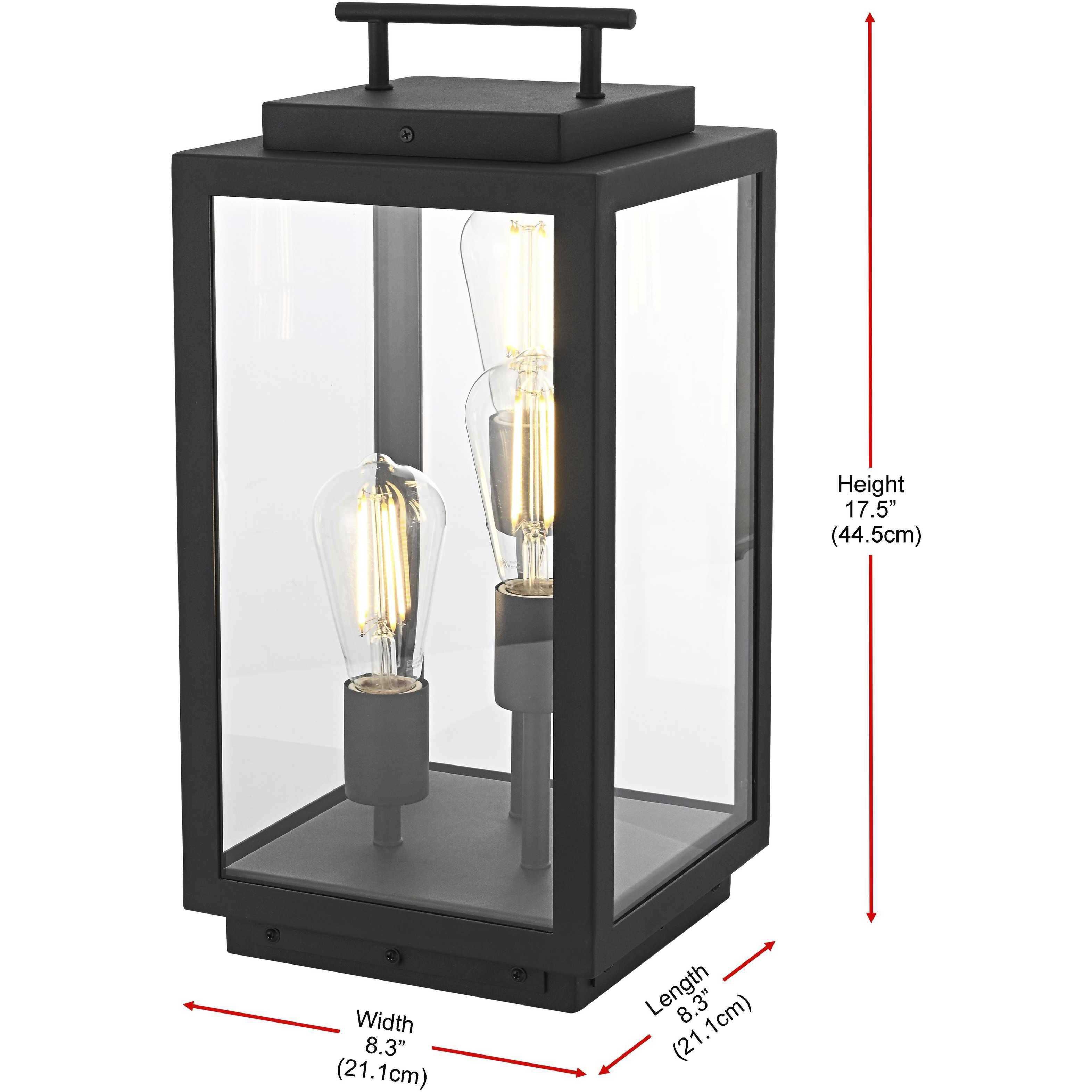 Valentin 18 X 8 inch Black Outdoor Lawn Light