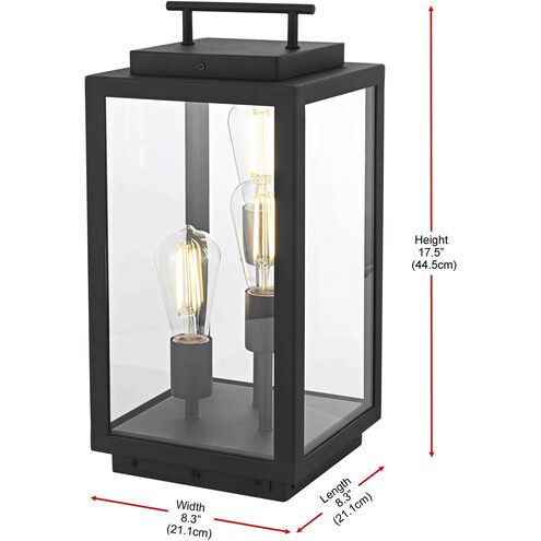 Valentin 18 X 8 inch Black Outdoor Lawn Light