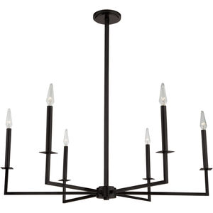 Ray 6 Light 37.13 inch Matte Black Chandelier Ceiling Light