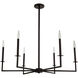 Ray 6 Light 37.13 inch Matte Black Chandelier Ceiling Light