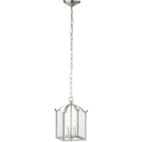 Whitmore 2 Light 7.25 inch Brushed Nickel with Clear Chandelier Ceiling Light