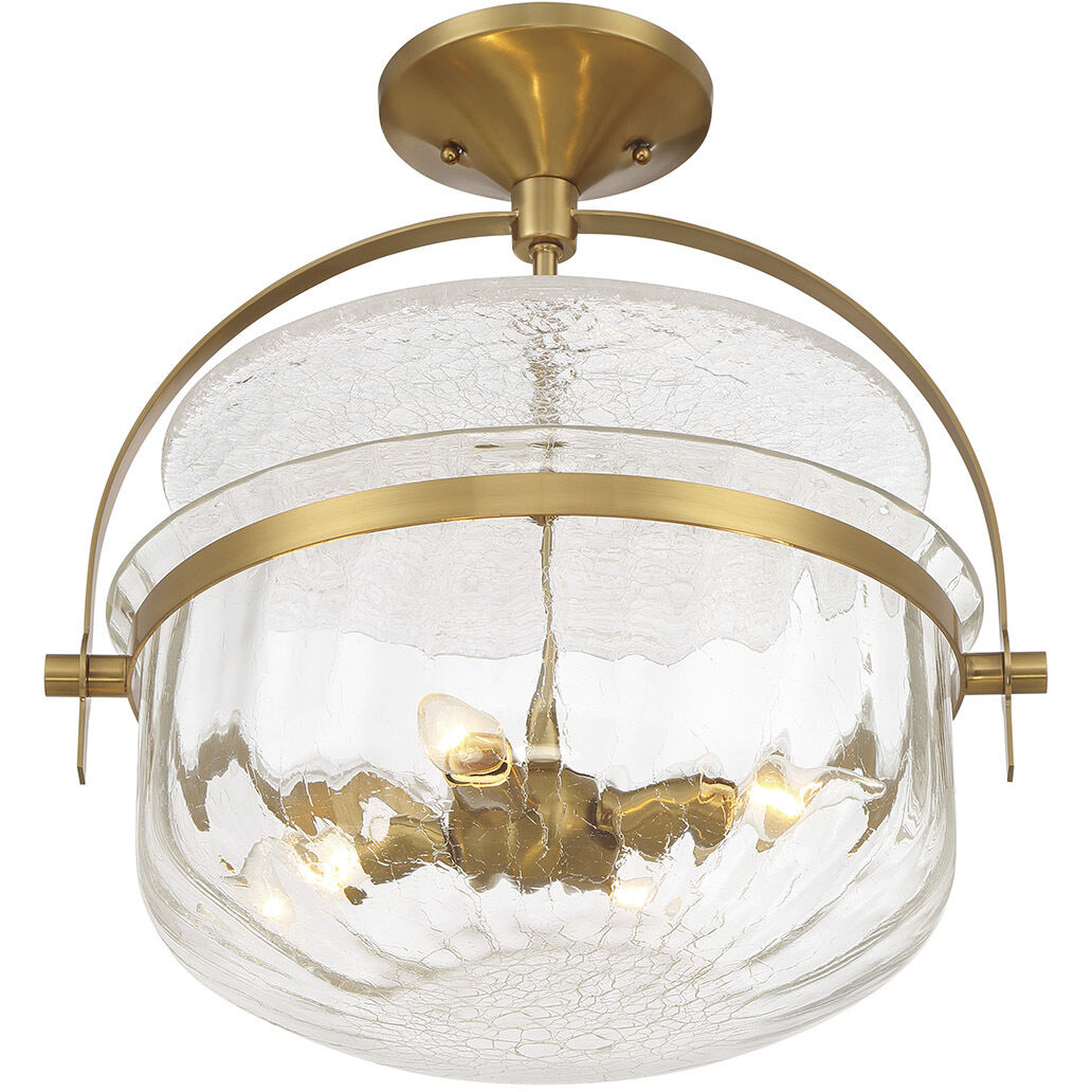 Denmar 4 Light 18 inch Warm Brass Covertible SemiFlush Ceiling Light