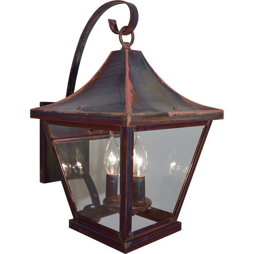 Nantes 3 Light 19 inch Mission Brown Outdoor Wall Mount in Clear Seedy